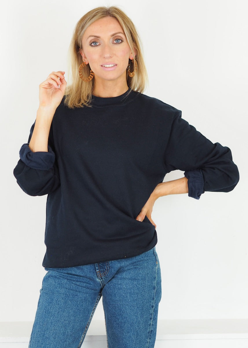 Plain Navy Unisex Fairwear Sweatshirt