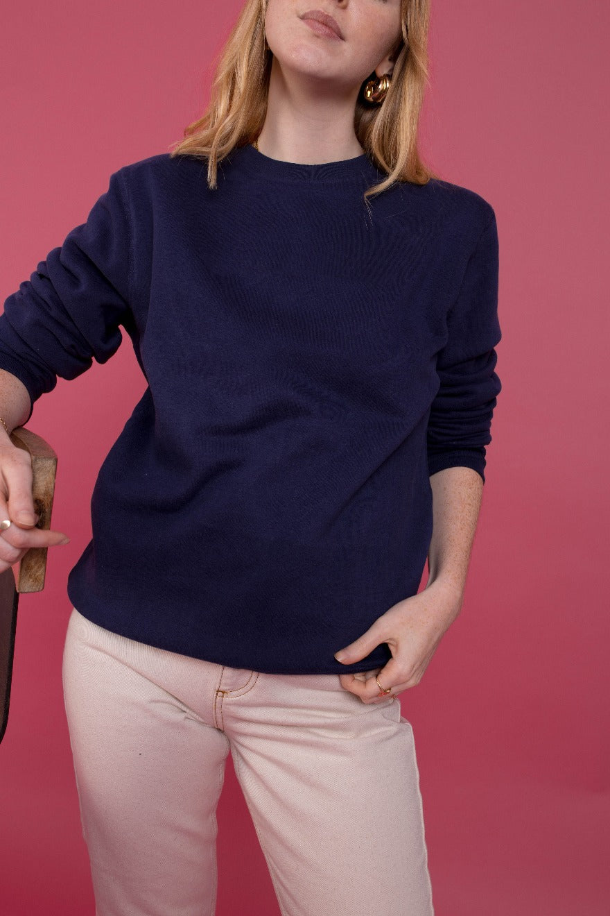 Plain Navy Unisex Fairwear Sweatshirt