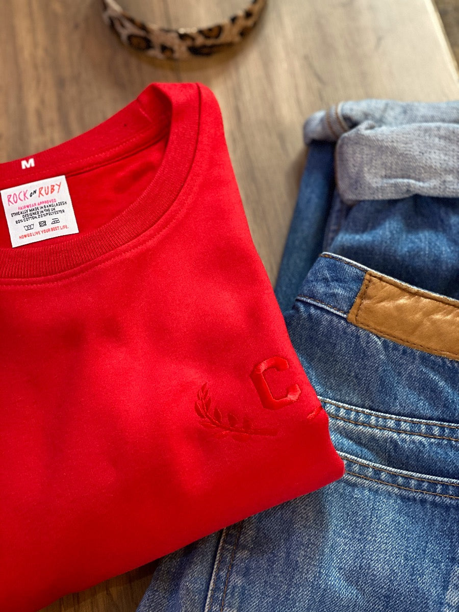 Embroidered Varsity Sweatshirt