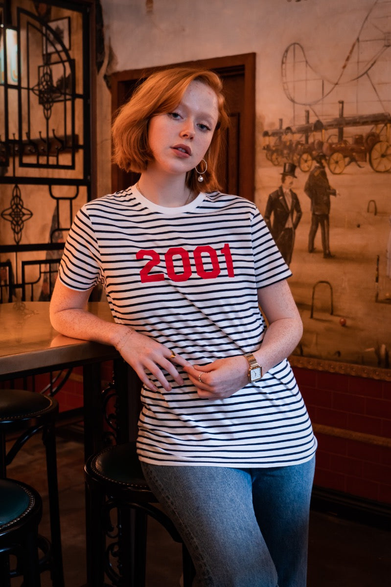 Personalised Year Striped T Shirt