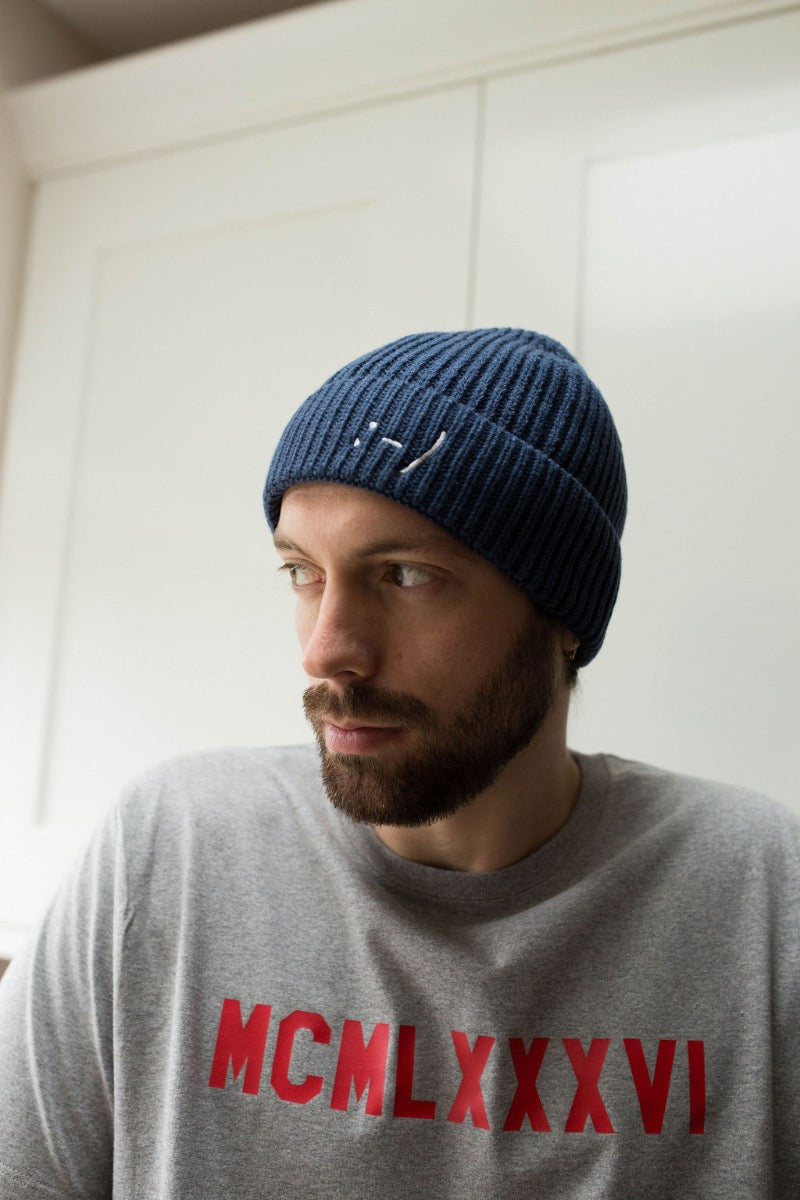 Embroidered Smile Beanie Hat