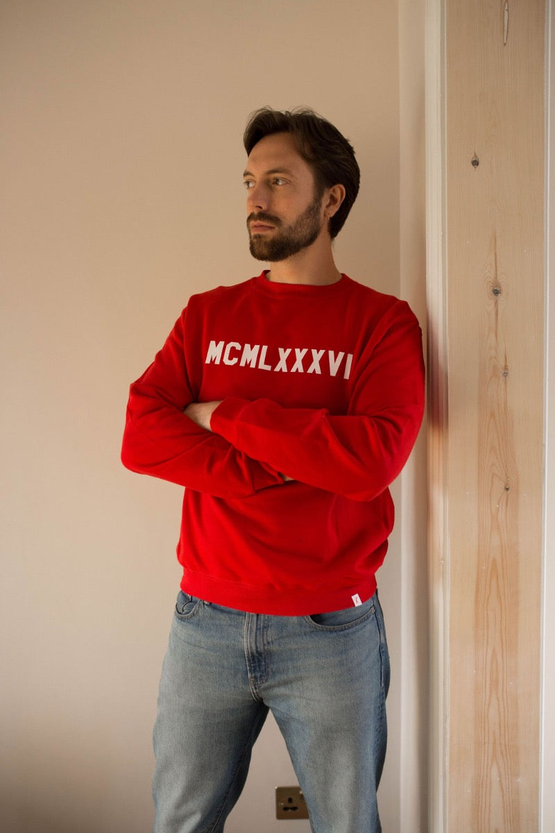 Roman Numeral Printed Sweatshirt