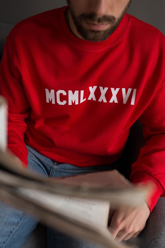 Roman Numeral Printed Sweatshirt