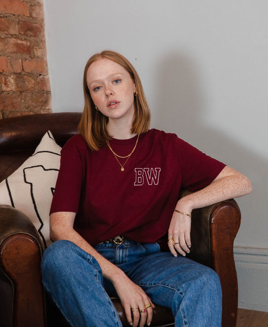 Embroidered Outline Initials T-Shirt