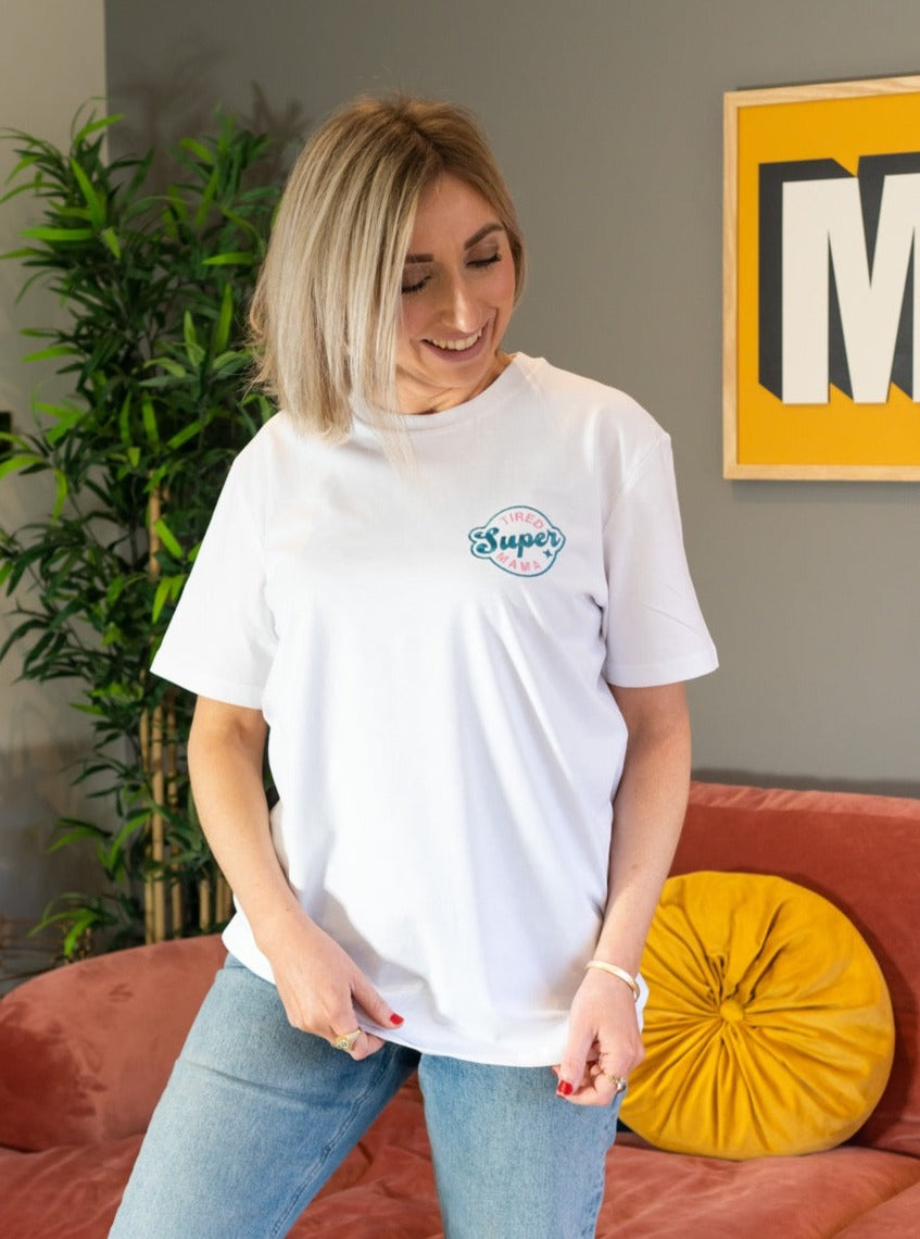 Super Mama Personalised Badge T-Shirt