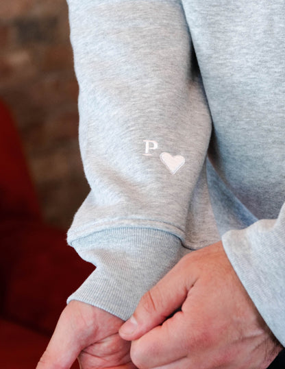Personalised Heart initial sweatshirt set