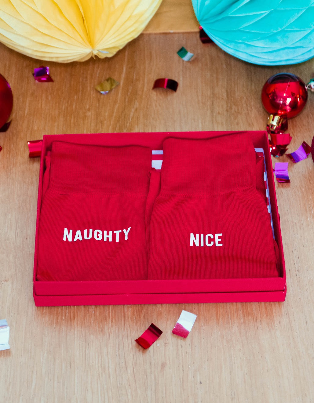 Naughty and Nice Christmas Socks