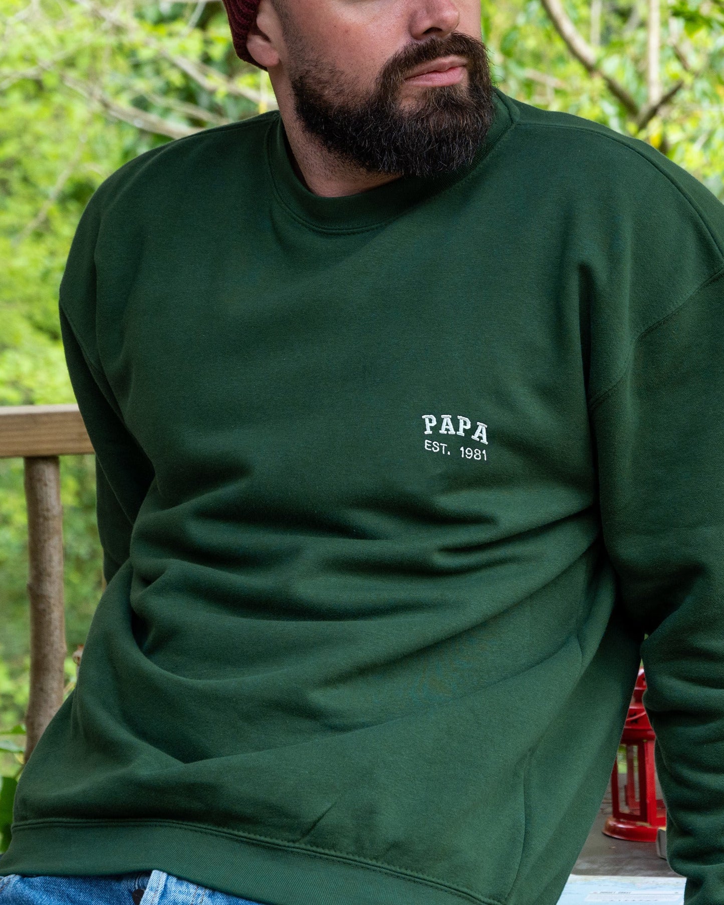 Embroidered Dad Est Year Sweatshirt