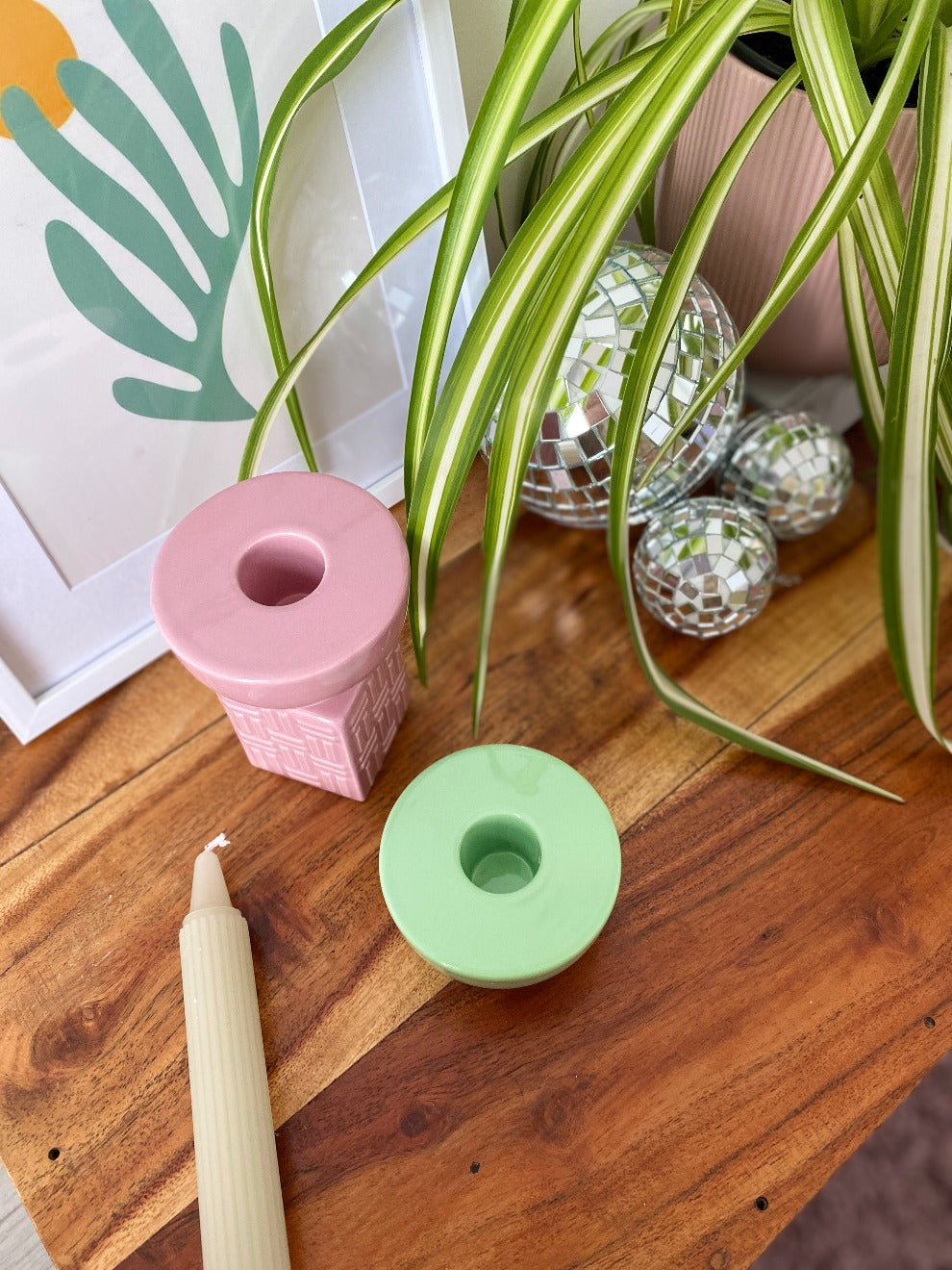 Bubblegum Pink Candle Holder Stack
