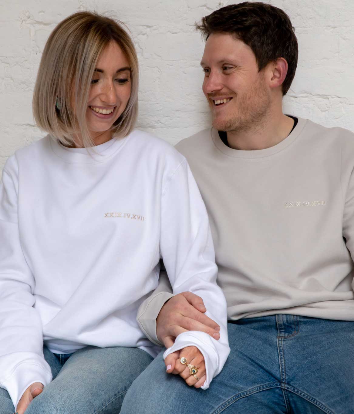 Couples Roman Numerals Unisex Sweatshirt Set