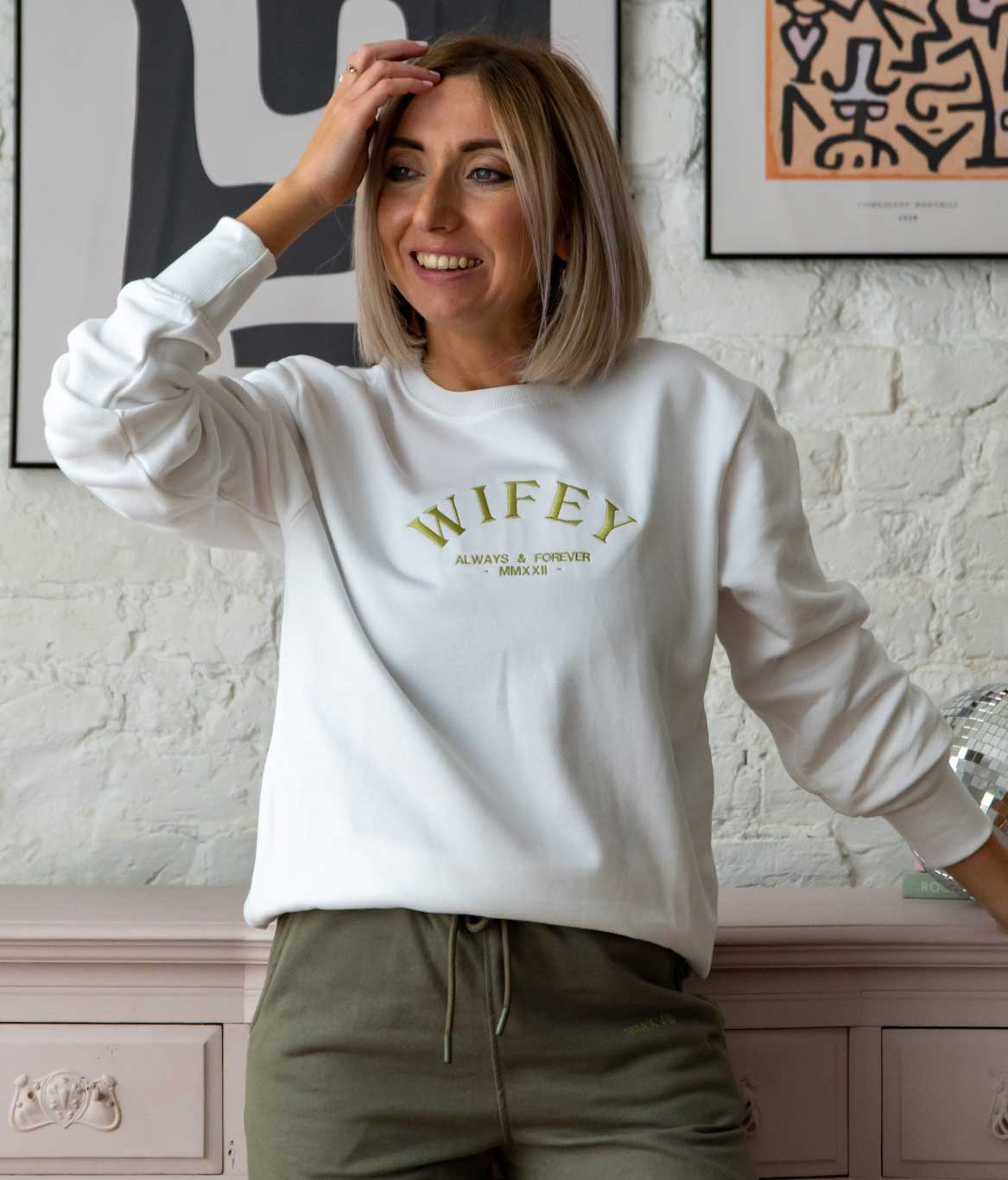 Embroidered Wifey Always Forever Sweatshirt