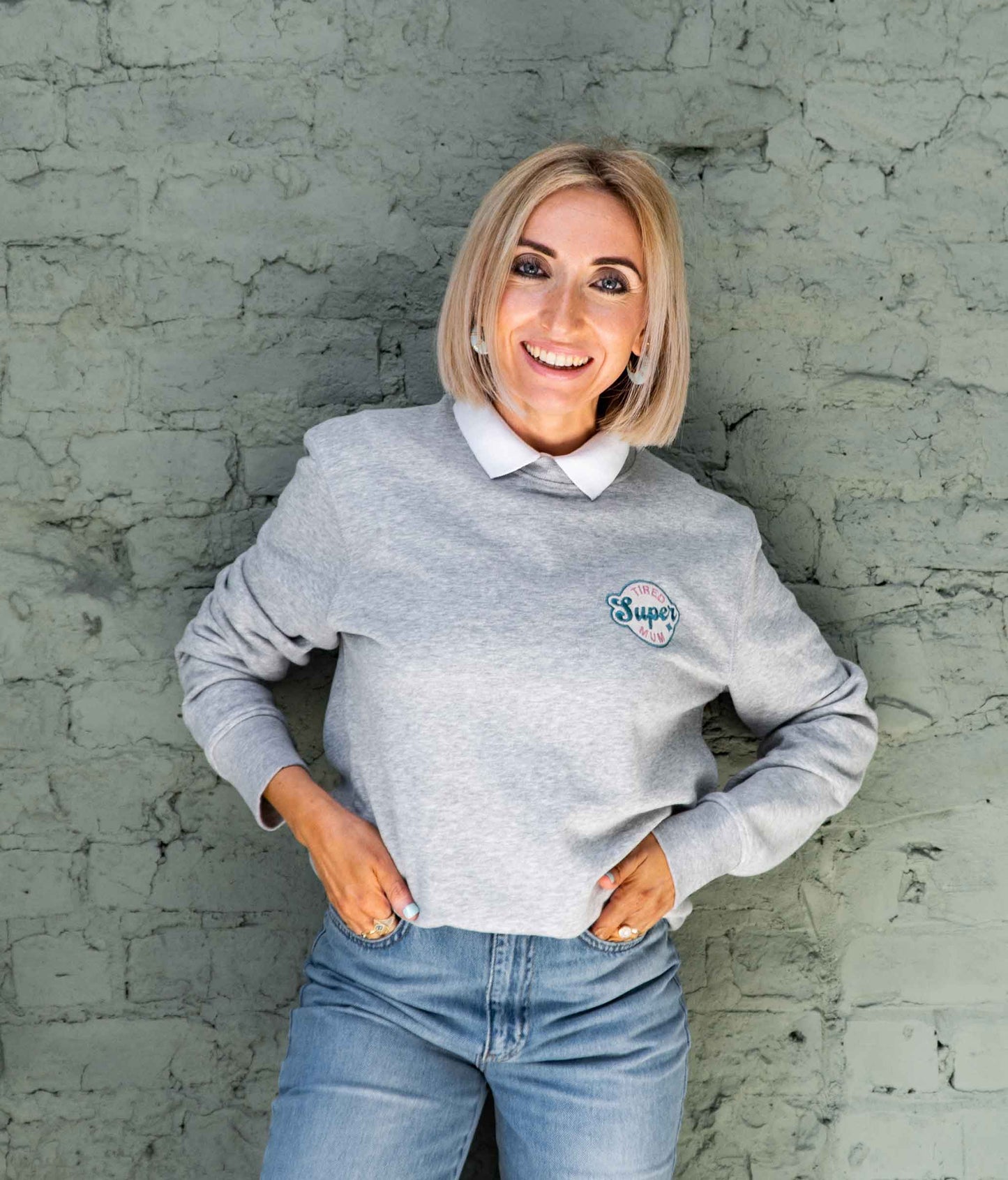 Super Mama Personalised Badge Sweatshirt