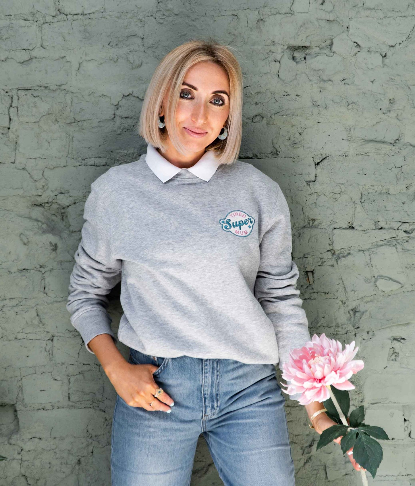 Super Mama Personalised Badge Sweatshirt