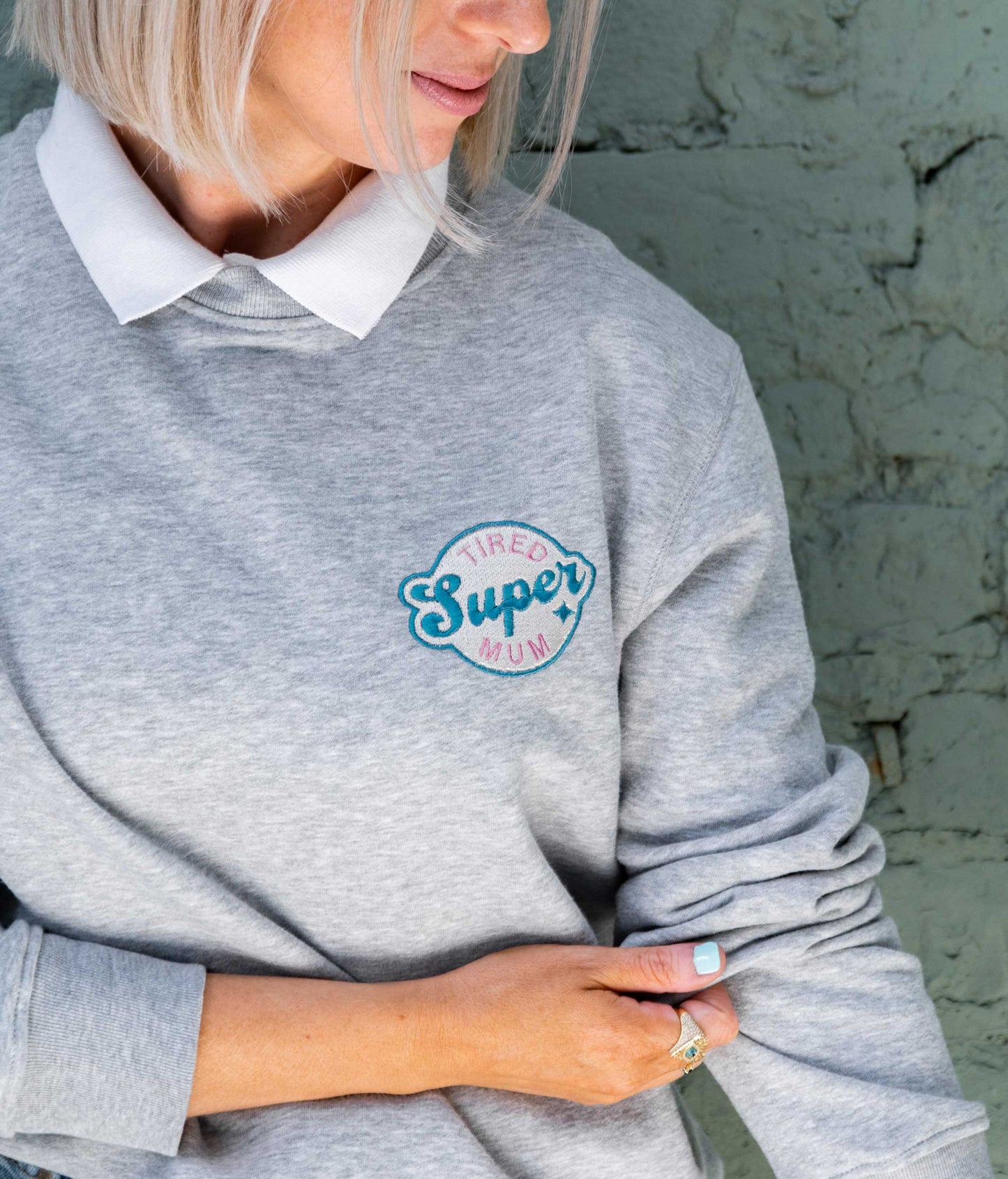 Super Mama Personalised Badge Sweatshirt