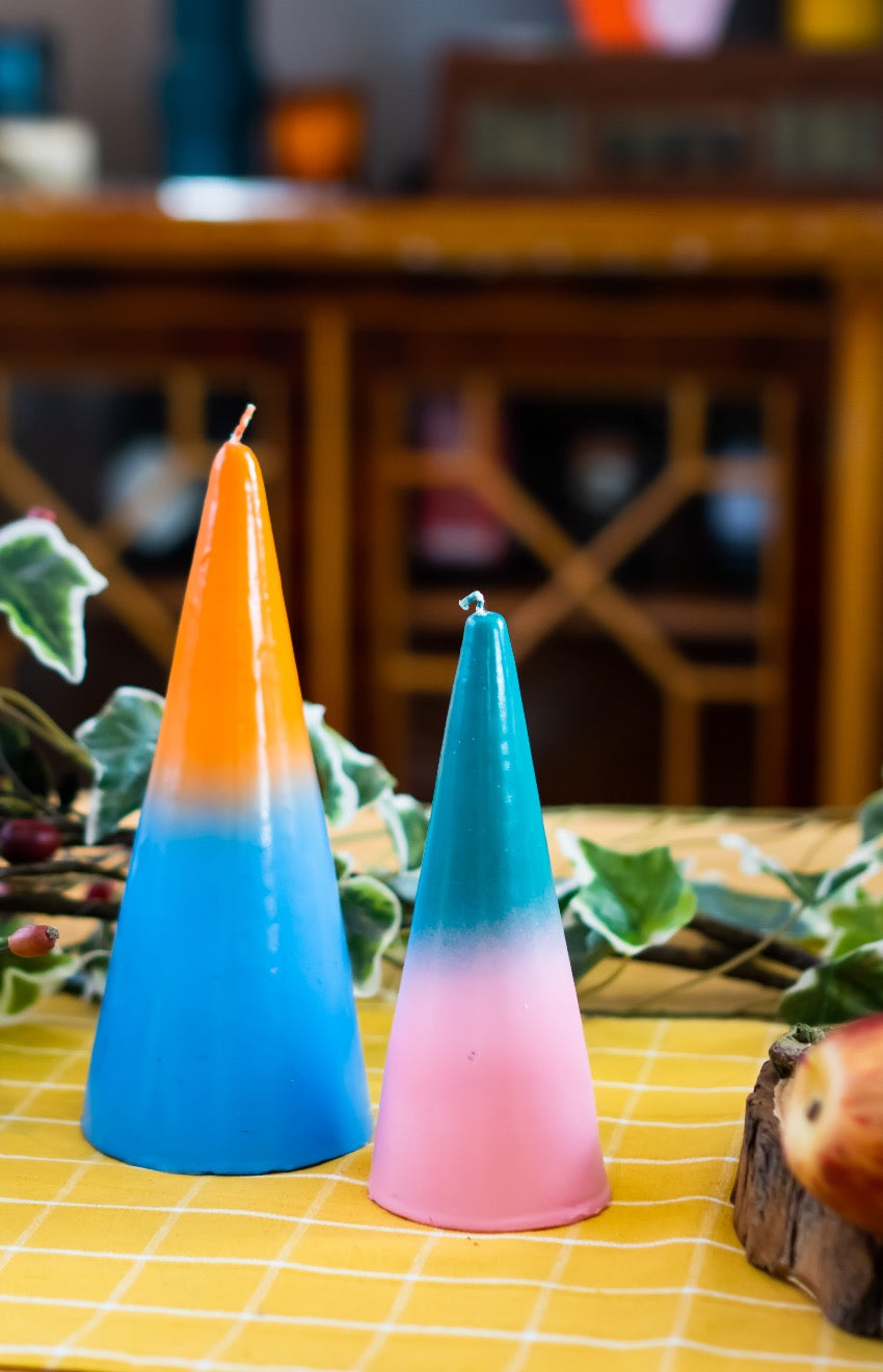 Two Tone Cone Candles