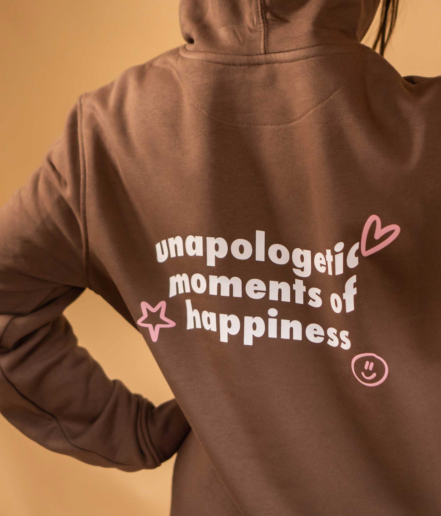 Moments of Happiness Slogan Hoodie