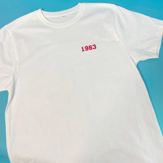 S 1963 White & Red Year T-Shirt SALE