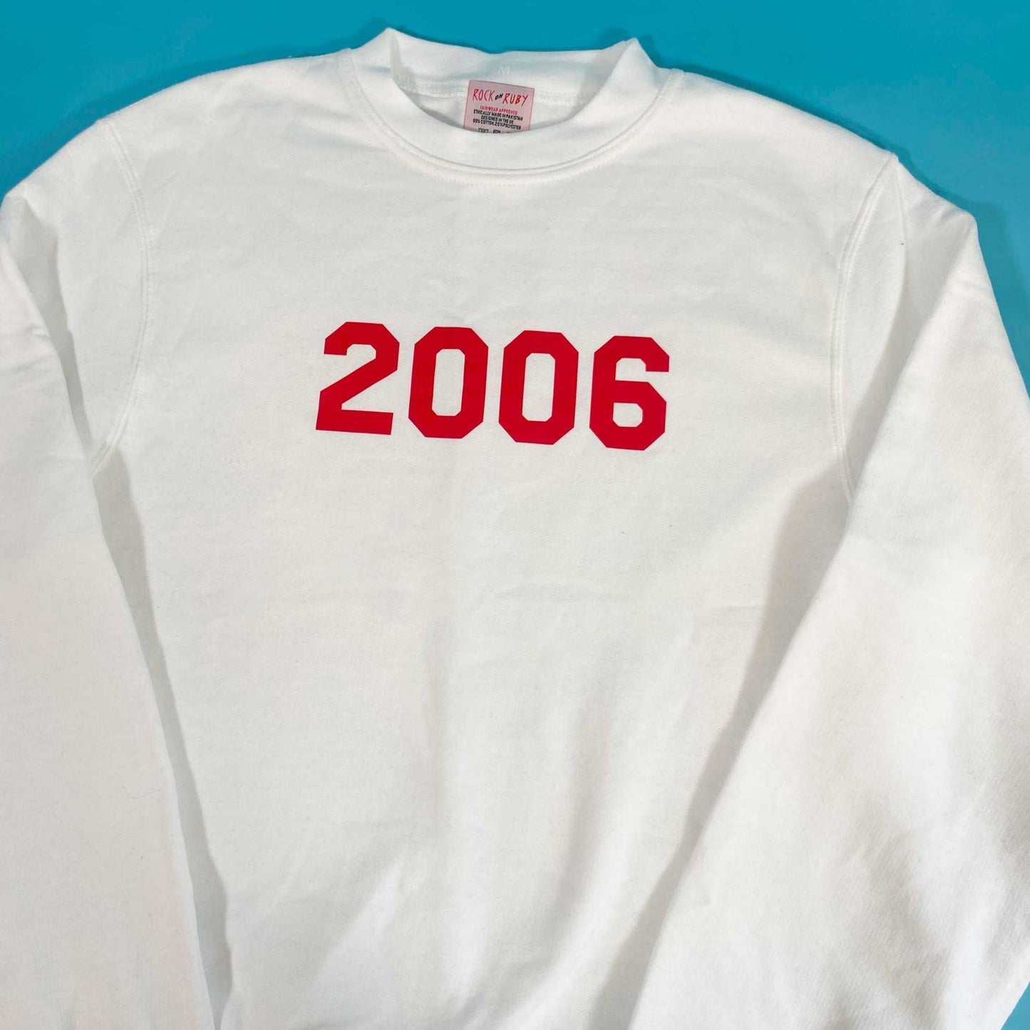 M 2006 White & Red Year Sweatshirt SALE