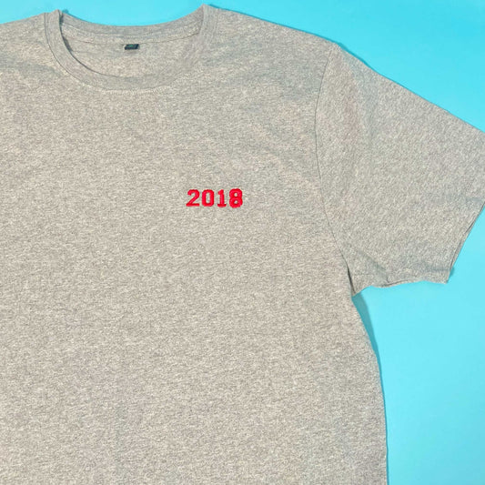 S 2018 Grey & Red Year T-Shirt SALE