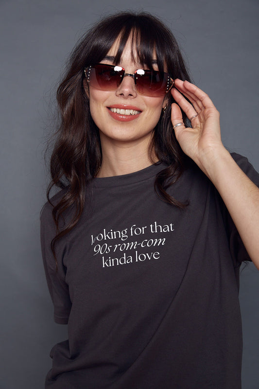 Rom Com Kinda Love Slogan T-Shirt