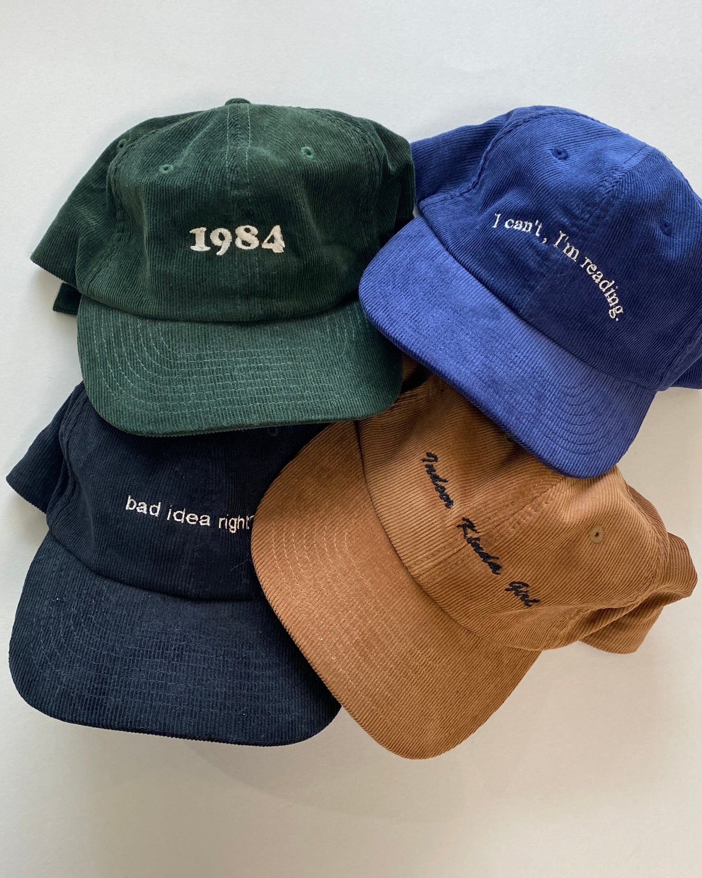 Embroidered Personalised Slogan Cord Cap
