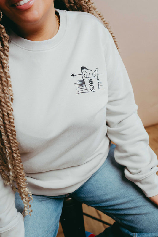 Personalised Handwriting Sweatshirt Breast Pocket