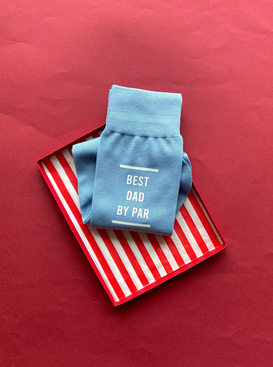 Personalised Best Dad by Par Golf Slogan Socks with Gift Box