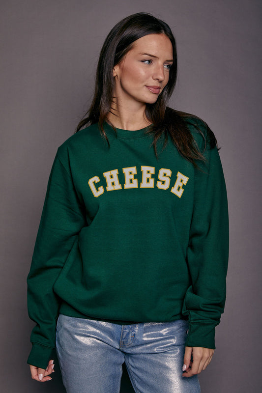 Cheese Varsity Slogan Christmas Jumper