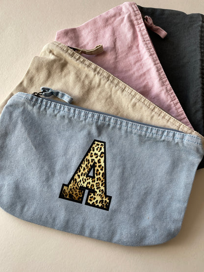 Personalised Leopard Print Accessory Bag