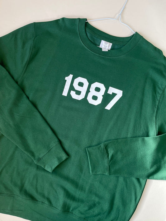 L Bottle Green 1987 Year Sweatshirt SALE