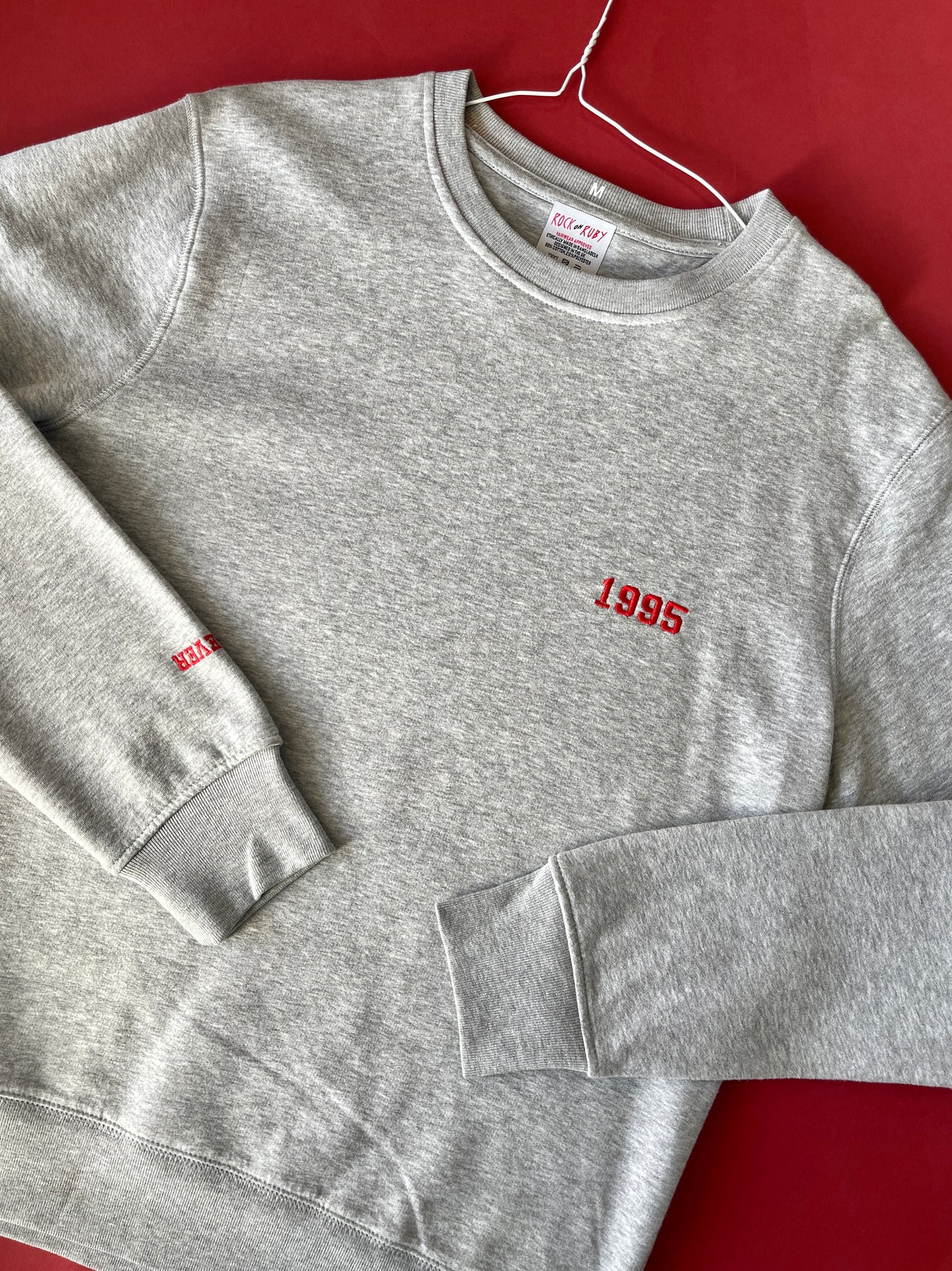 M 1995 Grey Red Year Sweatshirt SALE