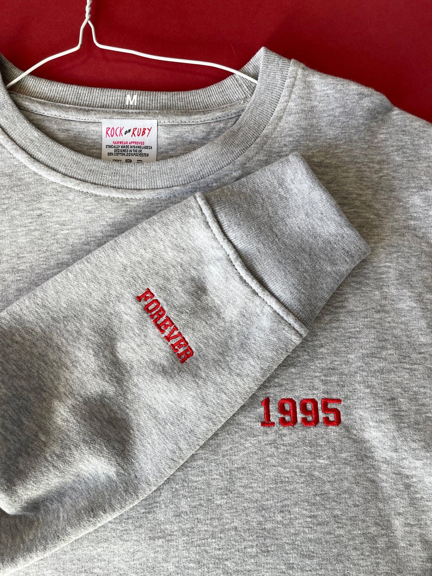 M 1995 Grey Red Year Sweatshirt SALE