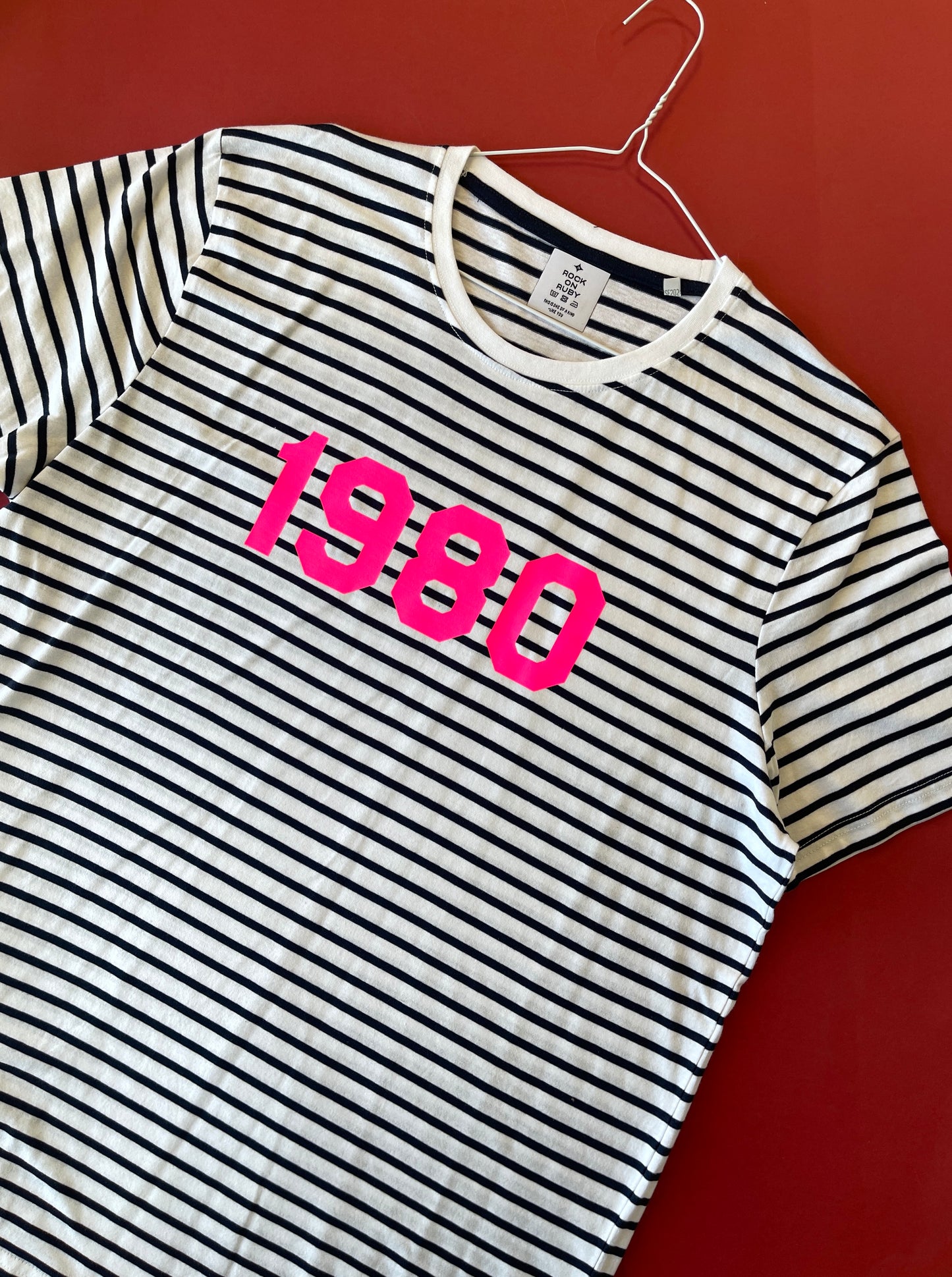 XL Striped 1980 Year T-Shirt SALE