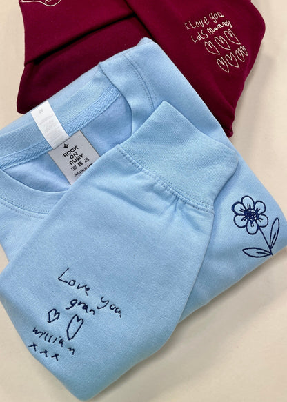 Personalised Handwriting Cuff Sweatshirt
