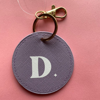 Darcy Personalised Keyring with D Initial Bag Charm - Lilac - SALE