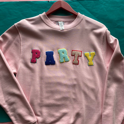 3D Varsity Party Pink Small Sweatshirt SALE