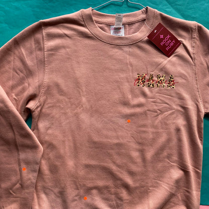 XS - Fierce Mama Breast Pocket Dusky Pink Sweatshirt - Discolouration SALE