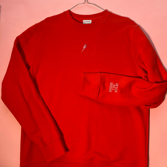 L Break the Rules Cuff Sweatshirt - Red SALE