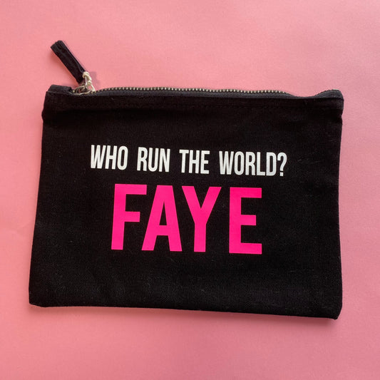 Who Run The World FAYE Medium Black Make Up Bag - SALE