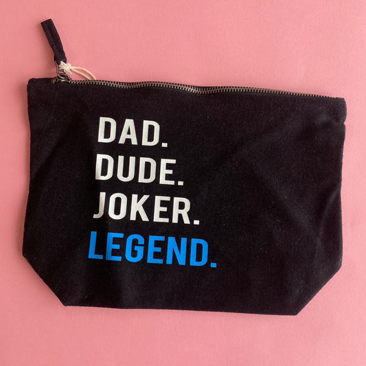 Dad Dude Joker Legend Black Pouch Wash Bag SALE