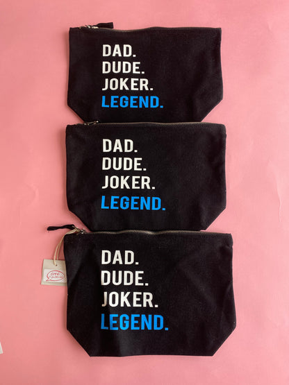 Dad Dude Joker Legend Black Pouch Wash Bag SALE