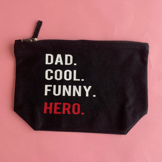 Dad Cool Funny Hero Black Pouch Wash Bag SALE