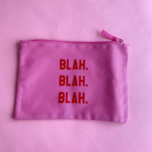 Blah Blah Blah Pink Large Make Up Bag / Travel Wallet SALE