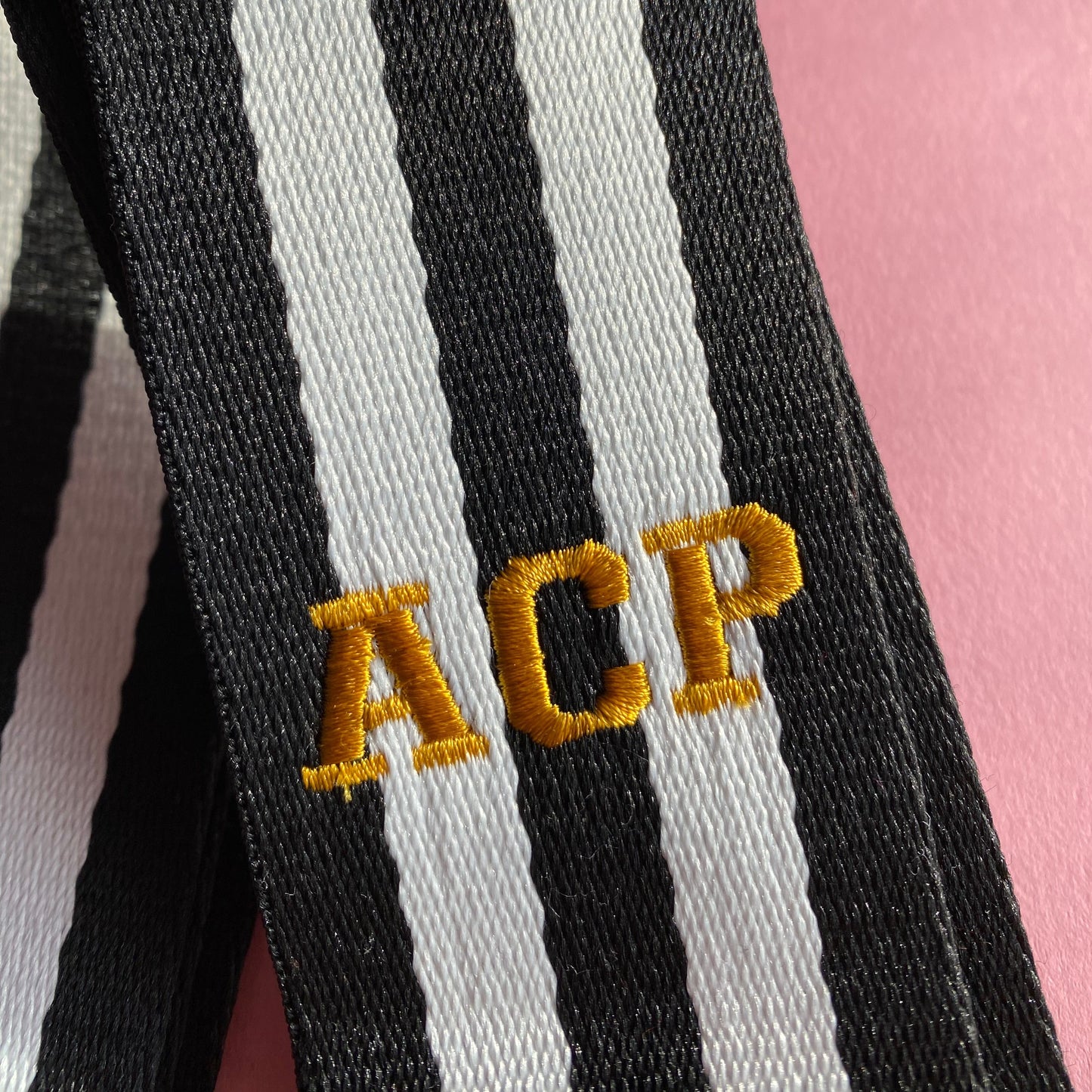 ACP Initials Bag Strap - Black & White SALE