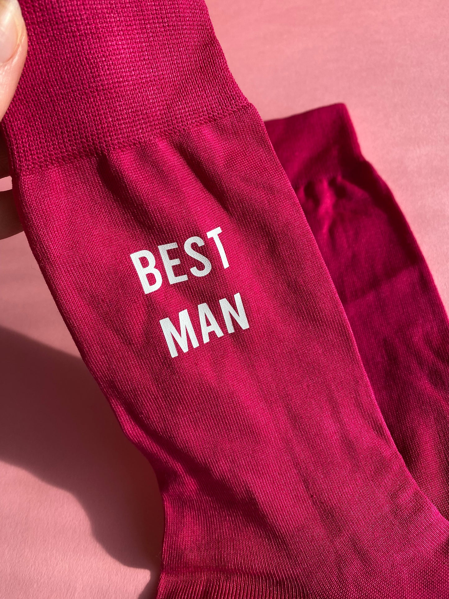 43-46 (9-11) Best Man Wedding Socks - Hot Pink SALE