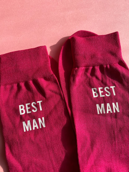 43-46 (9-11) Best Man Wedding Socks - Hot Pink SALE