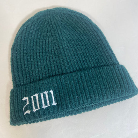 2001 Old English Year Beanie Hat - Bottle Green SALE