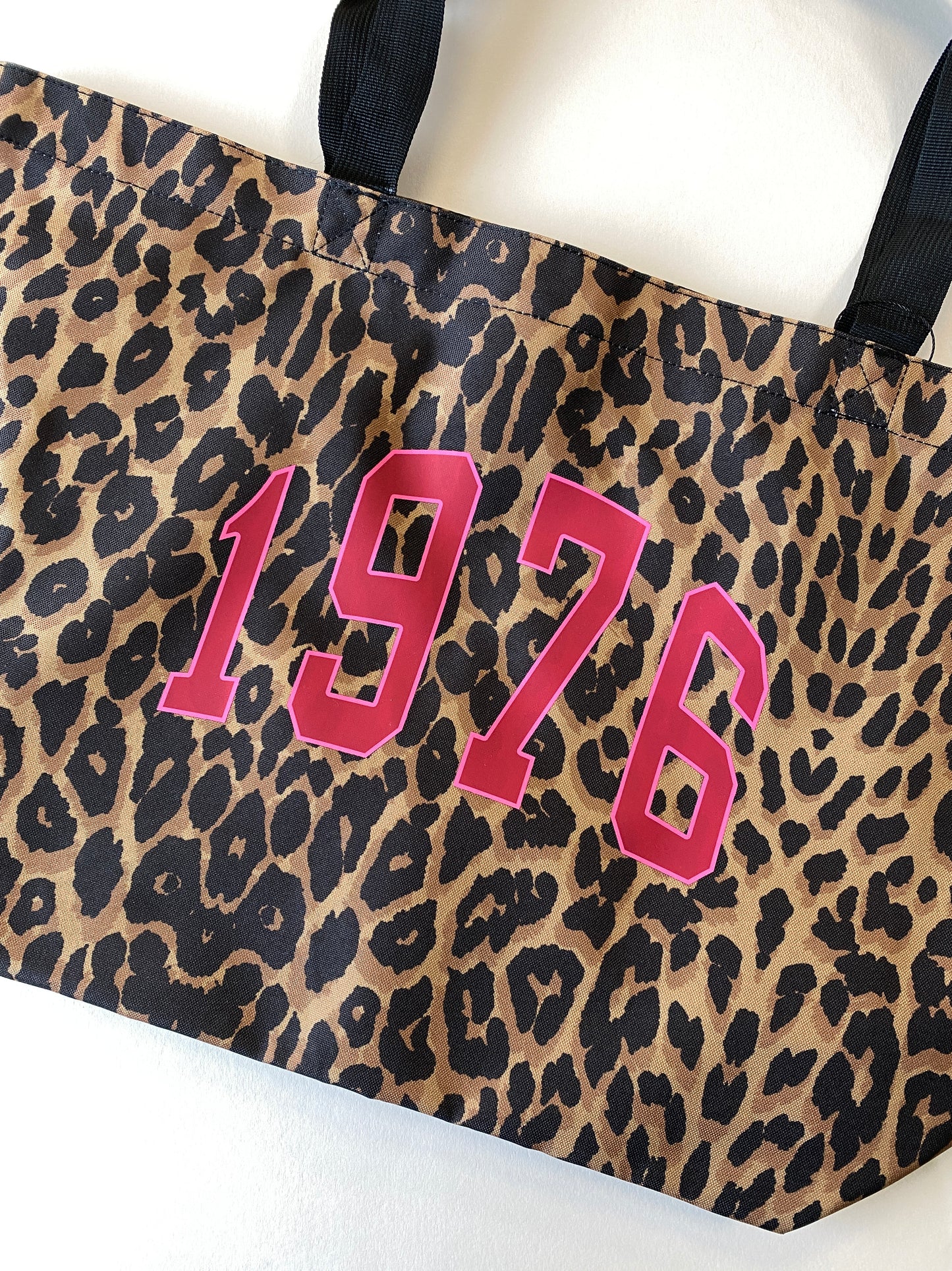 Personalised Varsity Year Leopard Print Shopping Bag