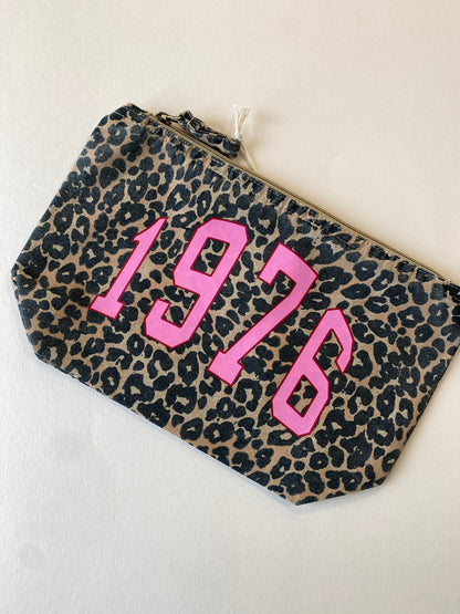 Personalised Varsity Year Leopard print Makeup Bag