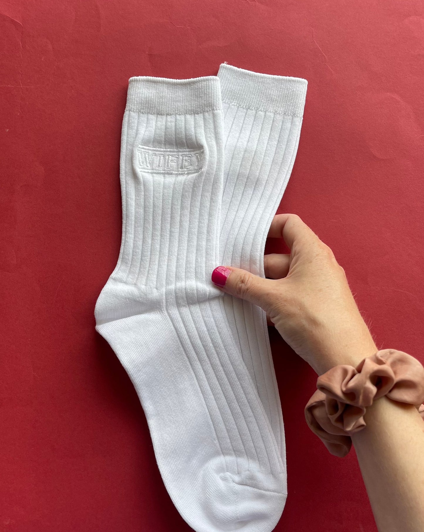 Embroidered Wifey Bride Socks